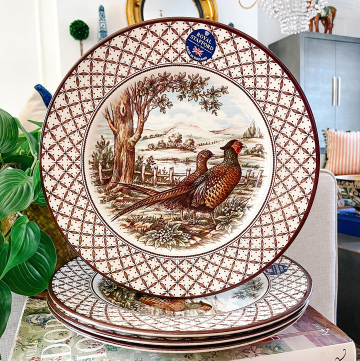 English Pheasant Thanksgiving Dinner Plates 11"