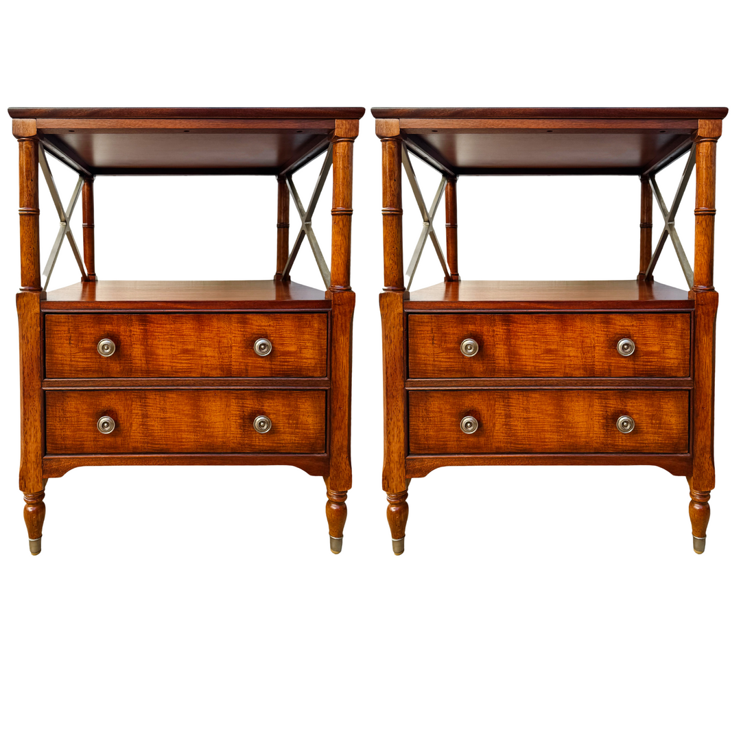 Ethan Allen Eugene Mahogany Night Tables or Nightstands