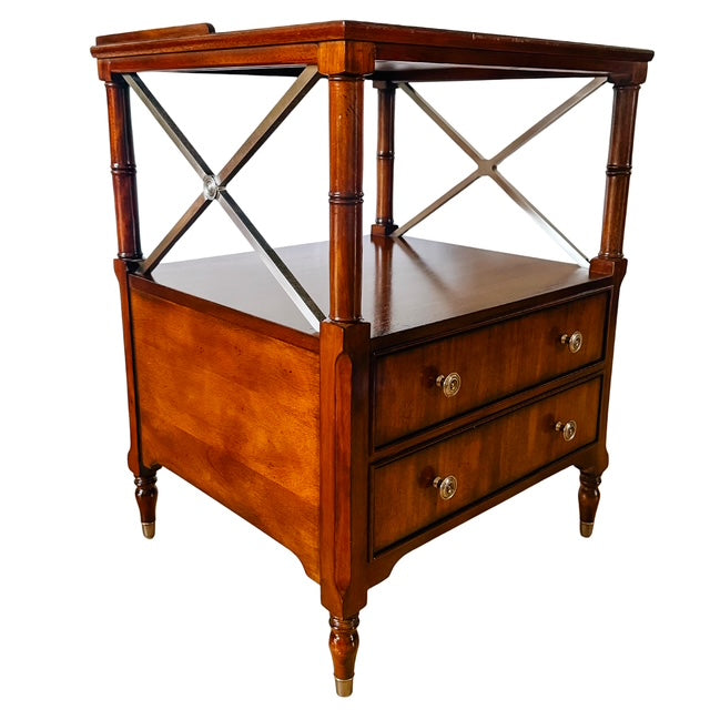 Pair of Ethan Allen Eugene Mahogany Night Tables or Nightstands