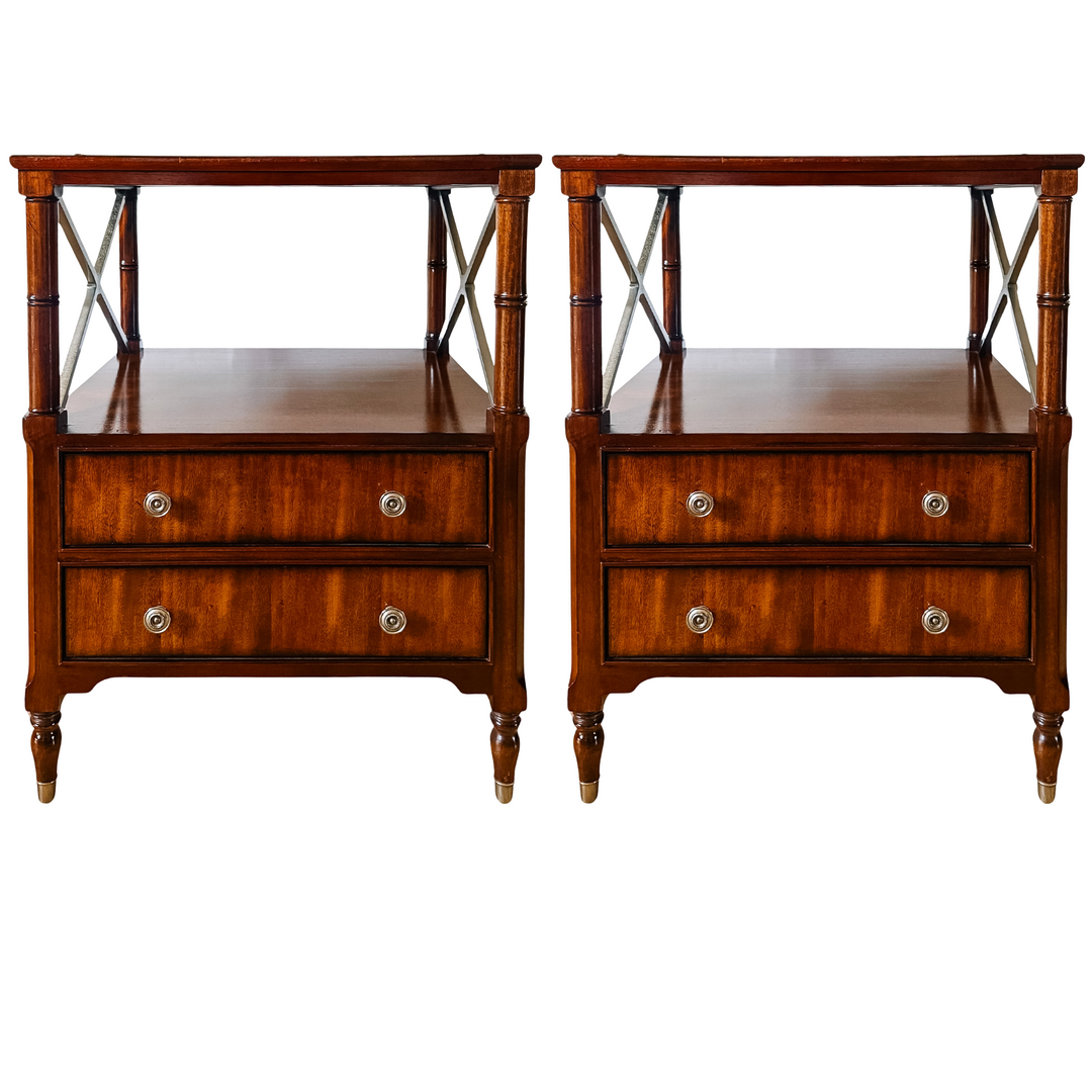 Pair of Ethan Allen Eugene Mahogany Night Tables or Nightstands
