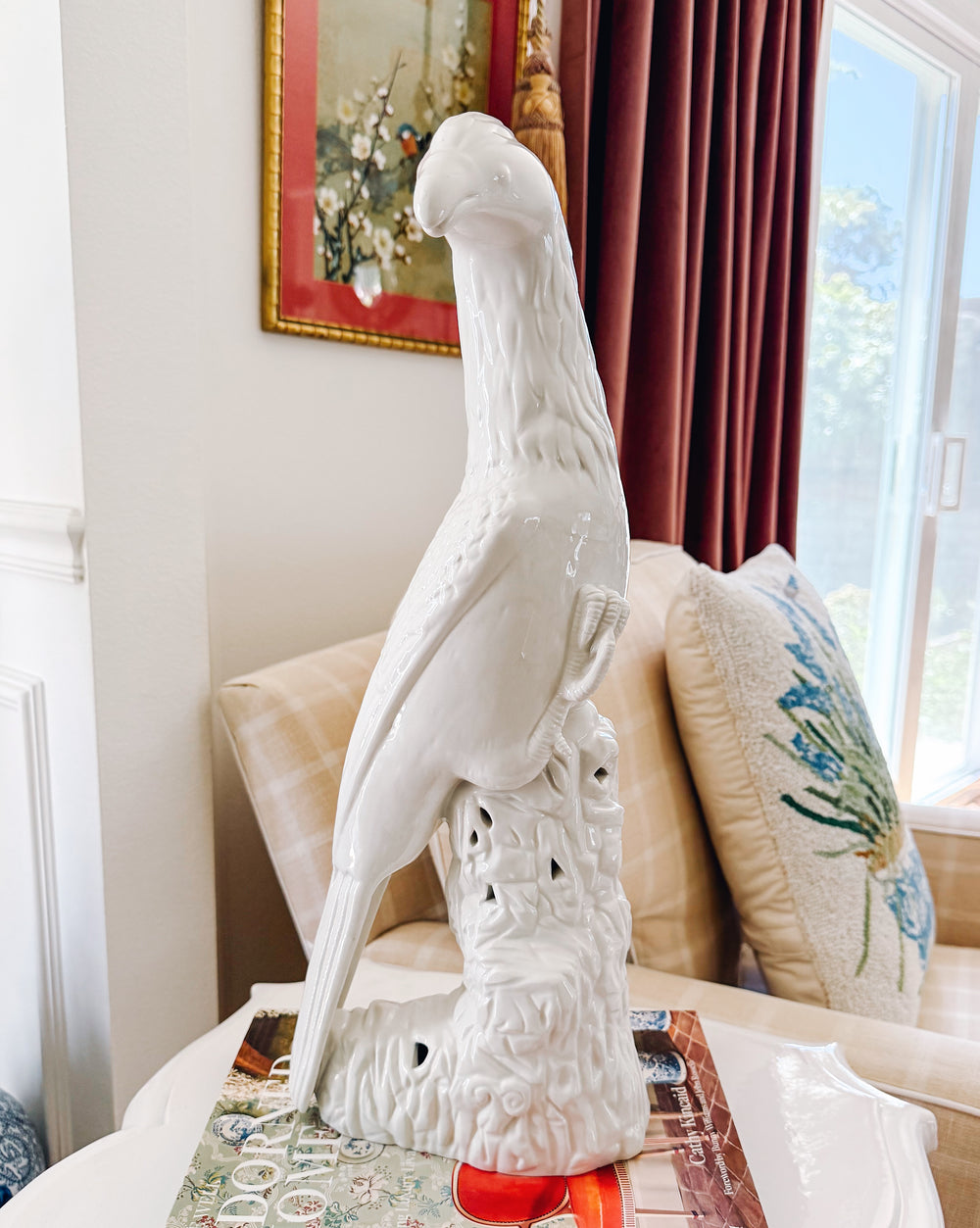 Vintage Mottahedeh Blanc De Chine Phoenix Bird Statue