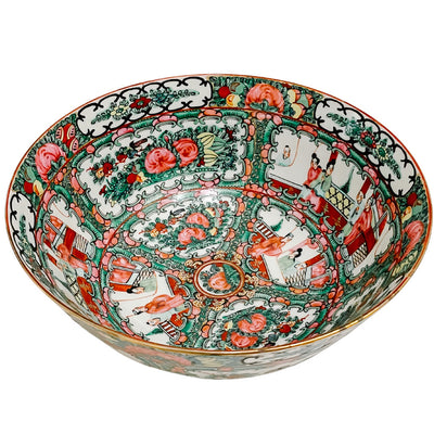 Vintage 10" Famille Rose Medallion Bowl