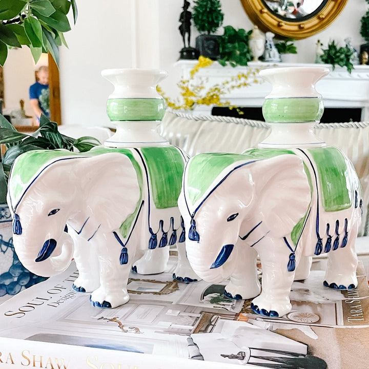  Fitz & Floyd Elephant Candle Holders