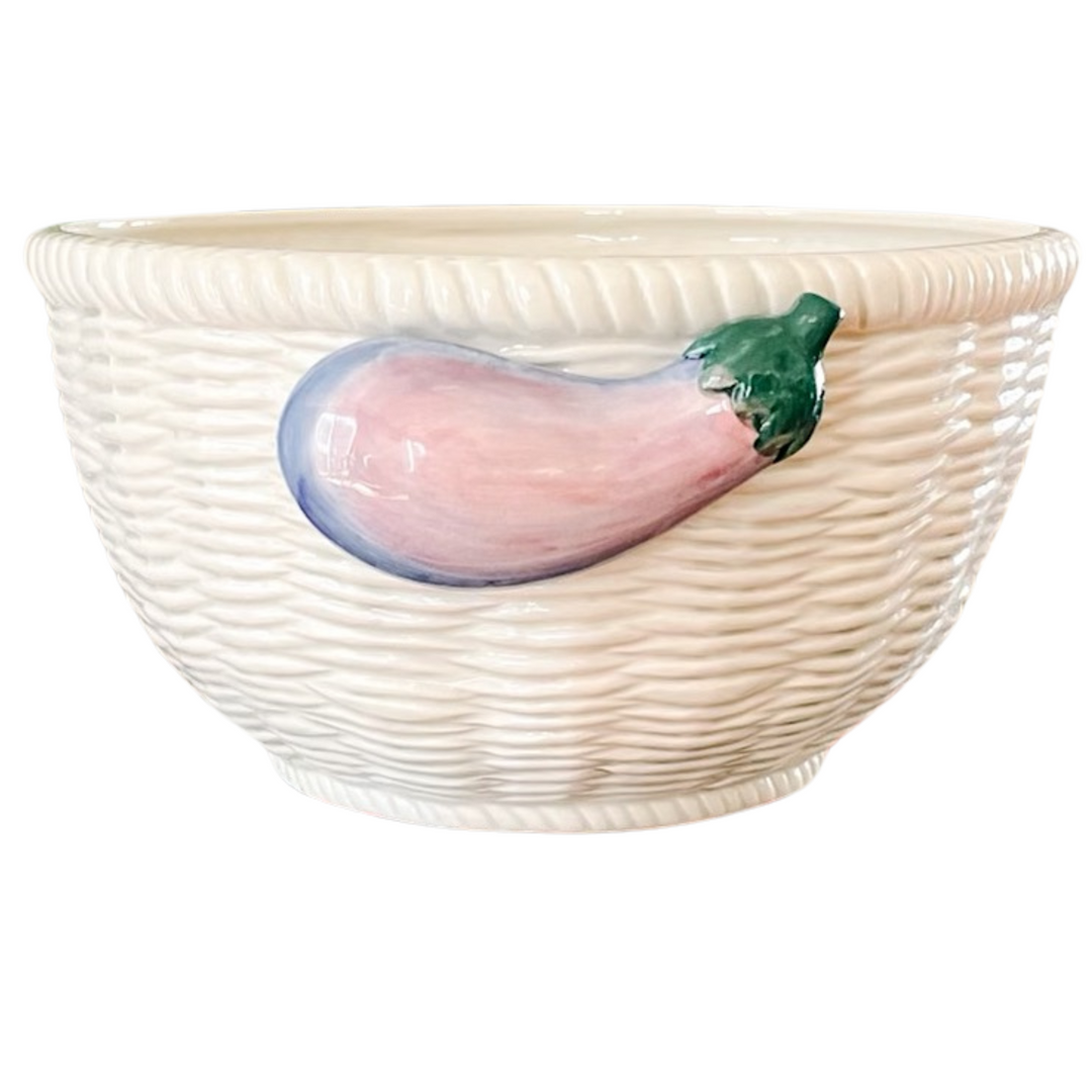 Fitz and Floyd Eggplant Handle Serving Bowl