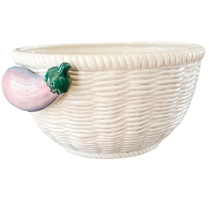 Fitz and Floyd Eggplant Handle Serving Bowl