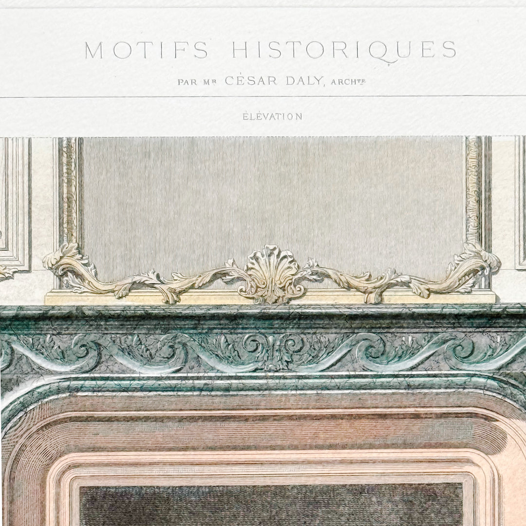 Framed 19th-Century French Hand-Colored Architectural Engravings by César Daly