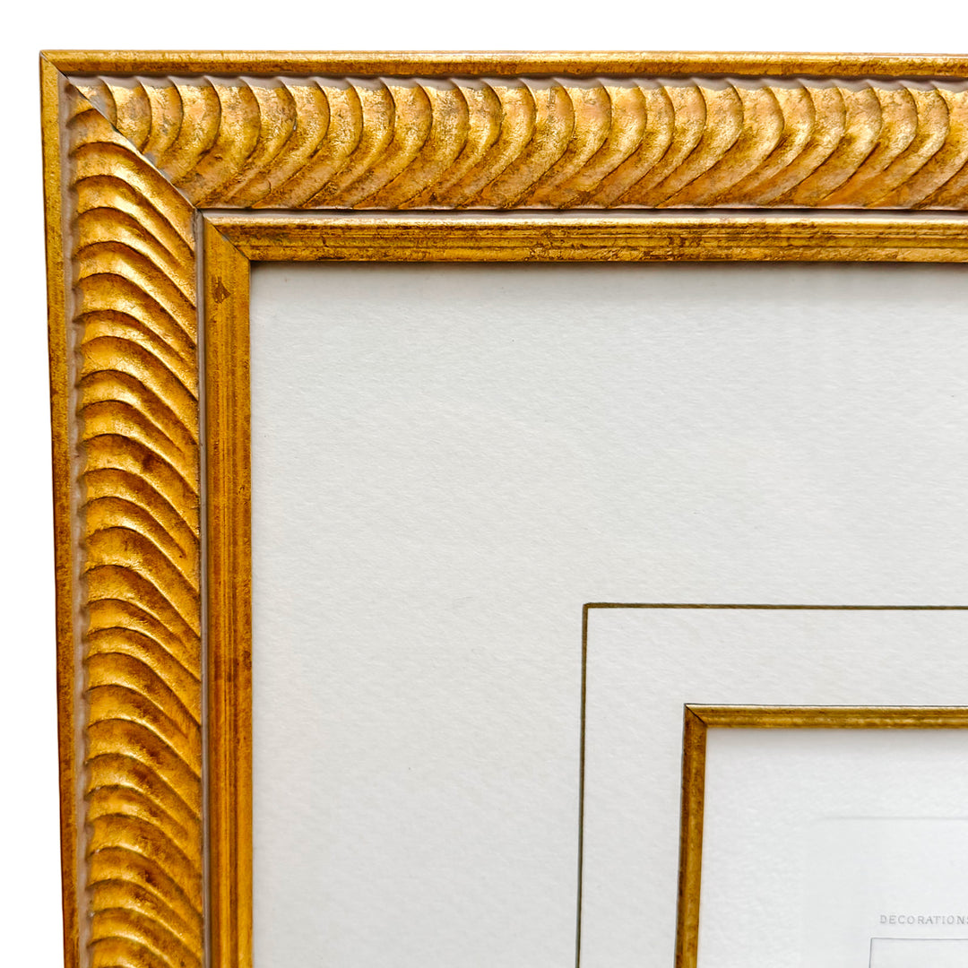 Framed 19th-Century French Hand-Colored Architectural Engravings by César Daly