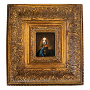 Framed Anthropomorphic Charles Spaniel Oil Painting On Board