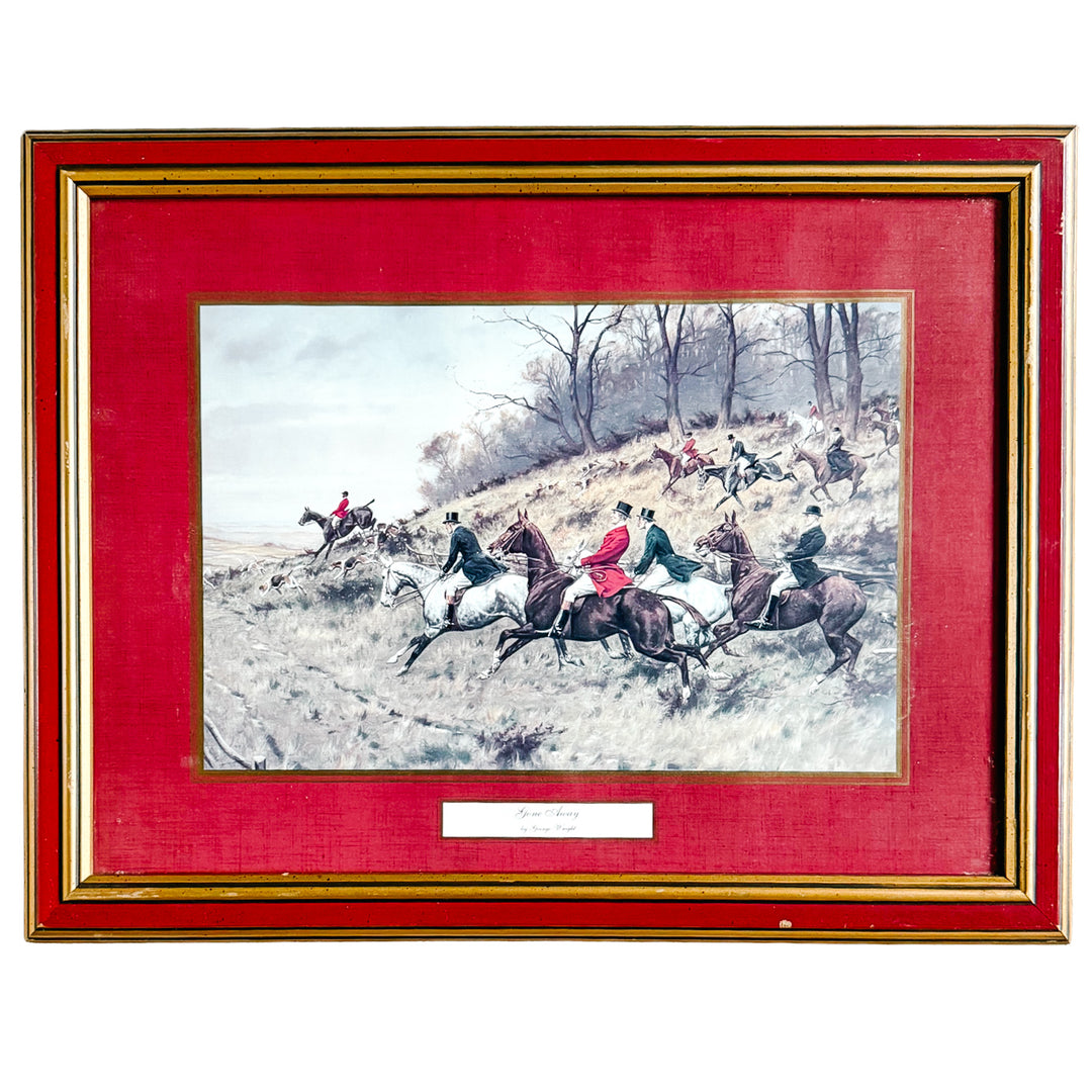 Framed Reproduction Prints of George Wright's Fox Hunting Scenes 