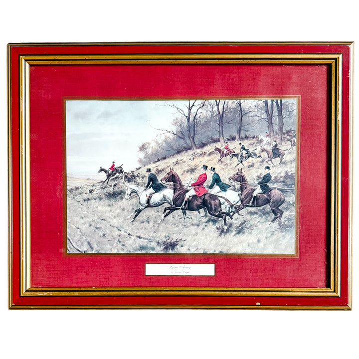 Framed Reproduction Prints of George Wright's Fox Hunting Scenes 