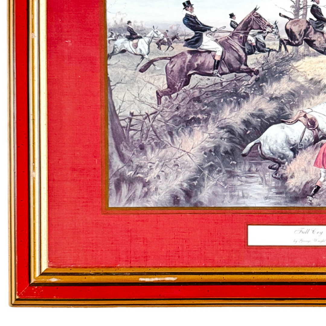 Framed Reproduction Prints of George Wright's Fox Hunting Scenes 