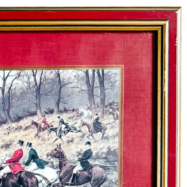 Framed Reproduction Prints of George Wright's Fox Hunting Scenes 