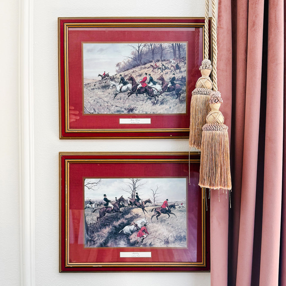 Framed Reproduction Prints of George Wright's Fox Hunting Scenes