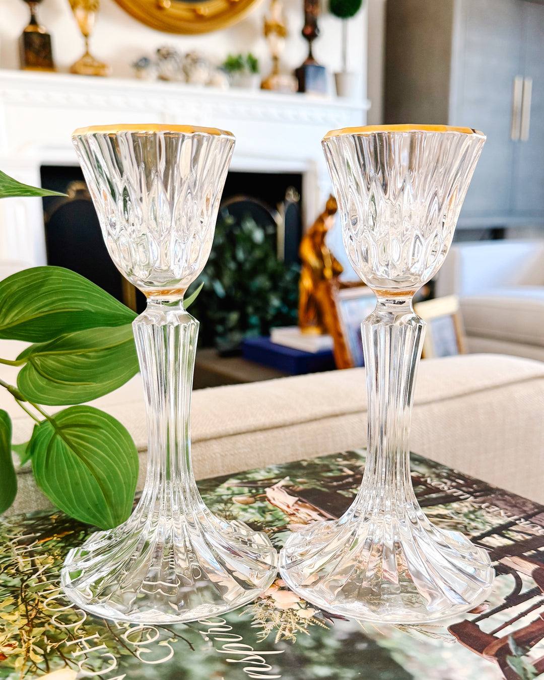 French Crystal Candlestick Holders by Cristal d'Arques-Durand
