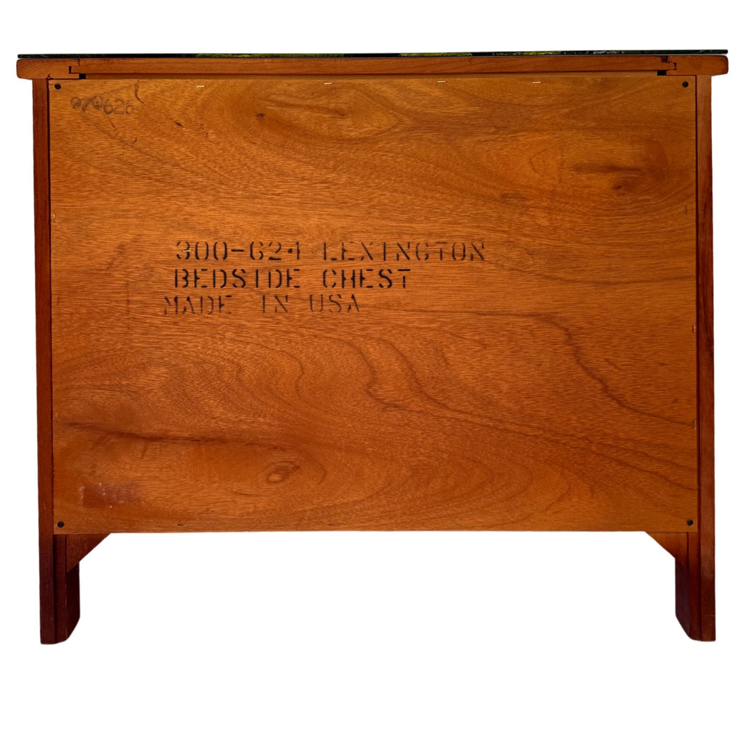 French Empire Cherry Wood Nightstands With Ormolu Accents by Lexington