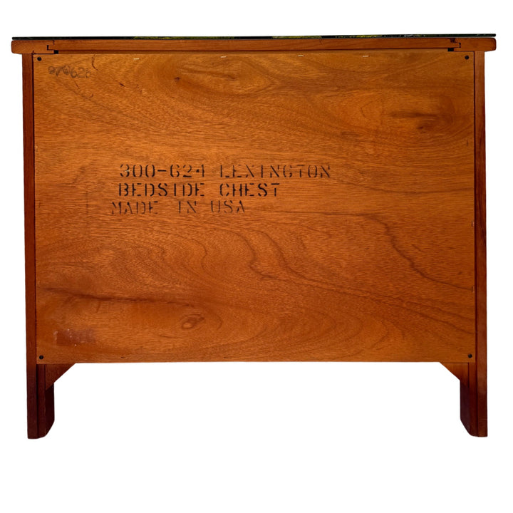 French Empire Cherry Wood Nightstands With Ormolu Accents by Lexington