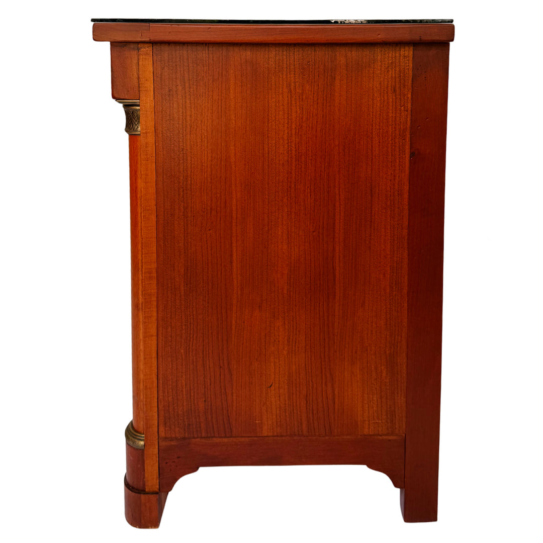 French Empire Cherry Wood Nightstands With Ormolu Accents by Lexington