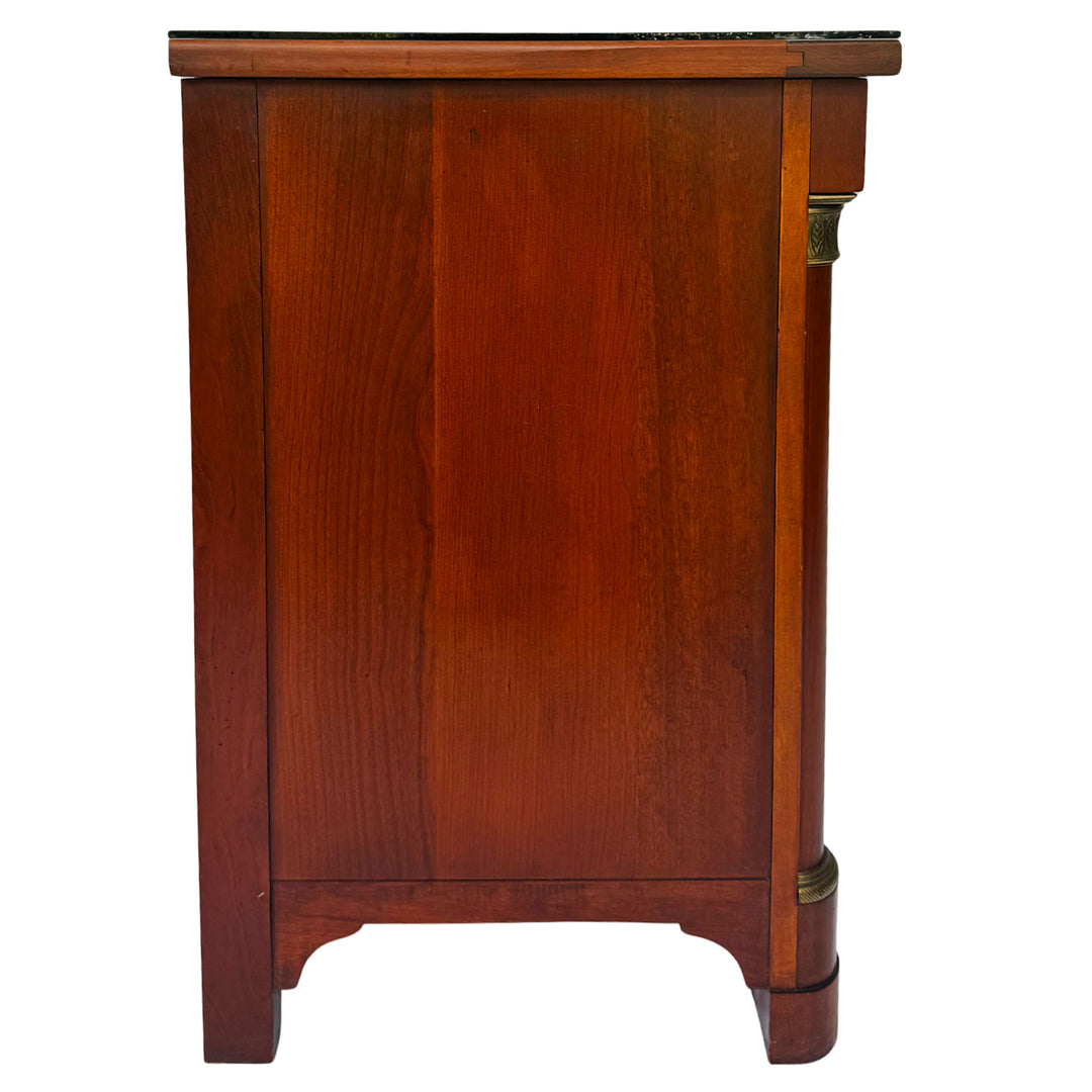French Empire Cherry Wood Nightstands With Ormolu Accents by Lexington