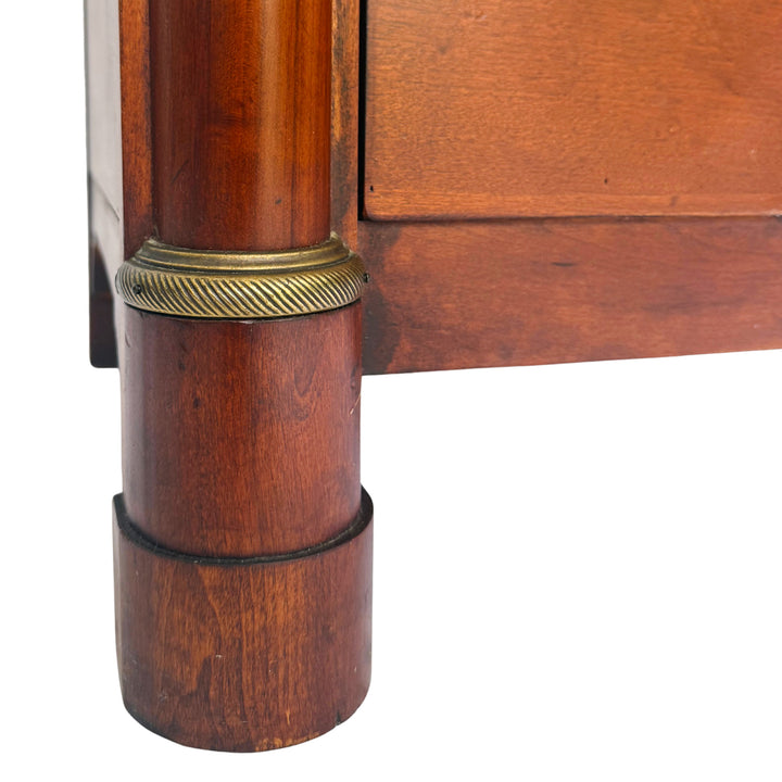 French Empire Cherry Wood Nightstands With Ormolu Accents by Lexington