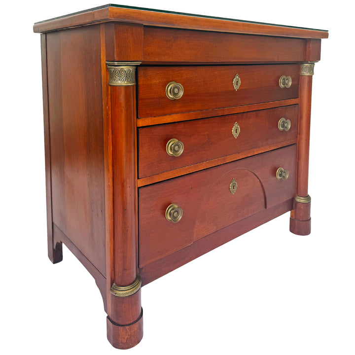 French Empire Cherry Wood Nightstands With Ormolu Accents by Lexington