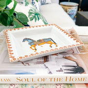 French Change Tray With a Horse in the Style of Hermès