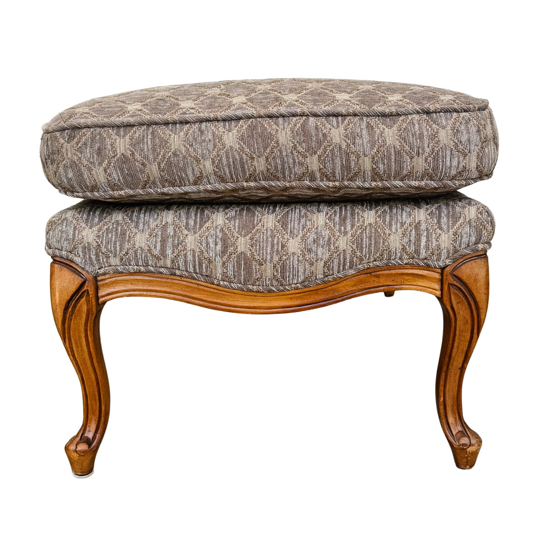 French Provincial Bergère Chair and Matching Ottoman Set