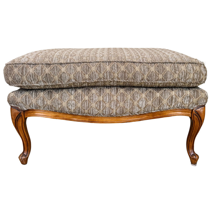 French Provincial Bergère Chair and Matching Ottoman Set