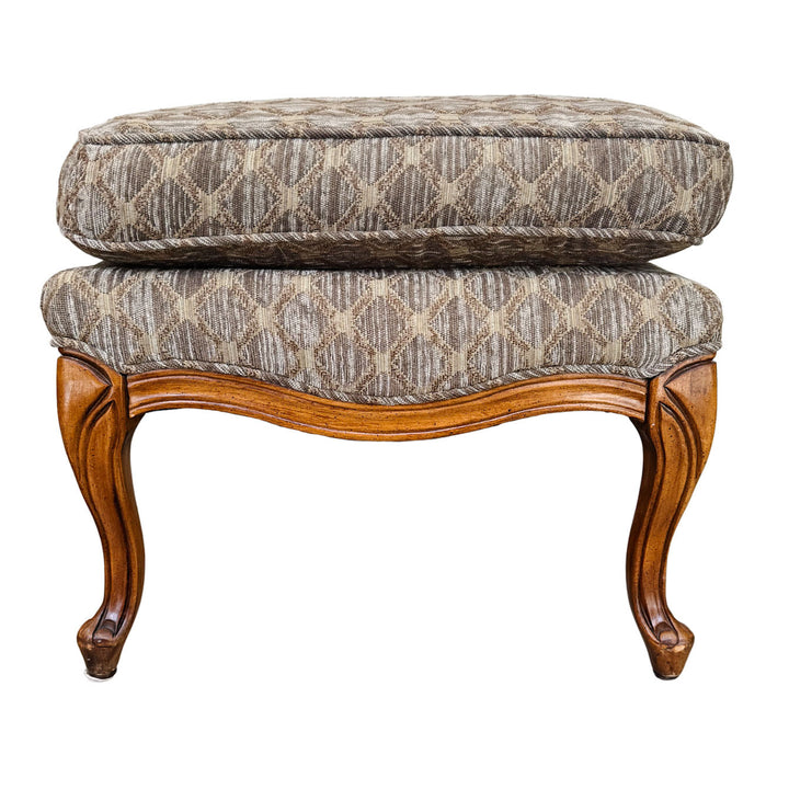 French Provincial Bergère Chair and Matching Ottoman Set