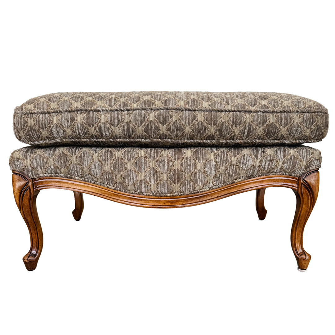 French Provincial Bergère Chair and Matching Ottoman Set