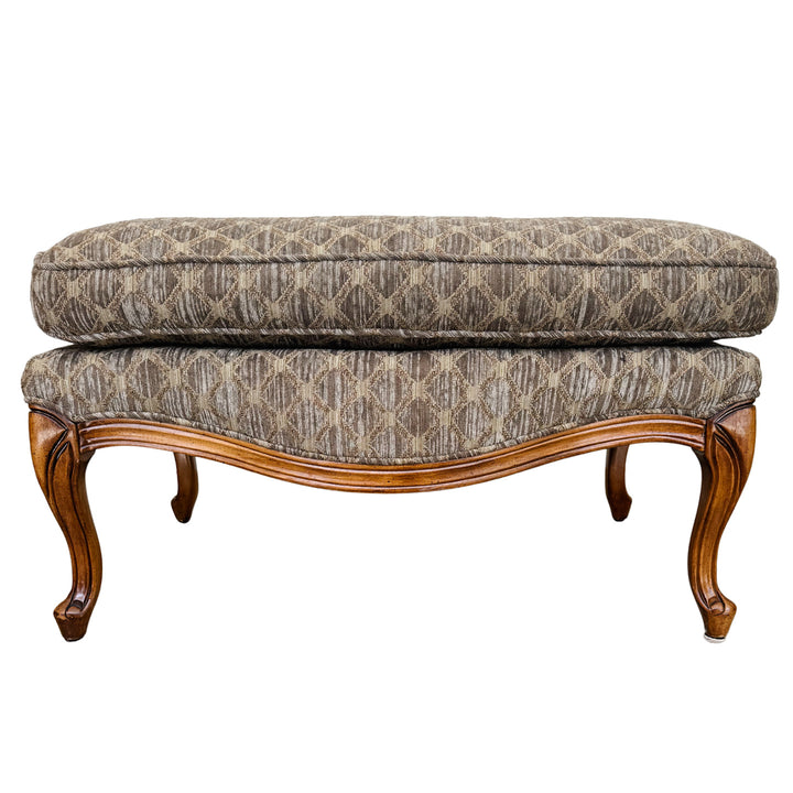 French Provincial Bergère Chair and Matching Ottoman Set