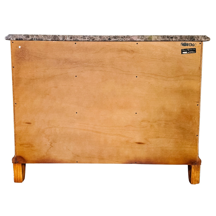 French Provincial Louis XV Style Hand-Painted Marble Top Bombe Commode Chest by Ferguson Copeland