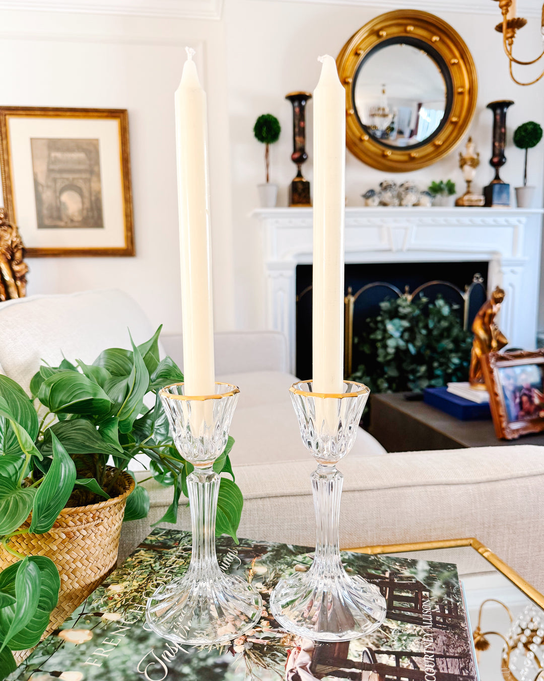 French Crystal Candlestick Holders by Cristal d'Arques-Durand