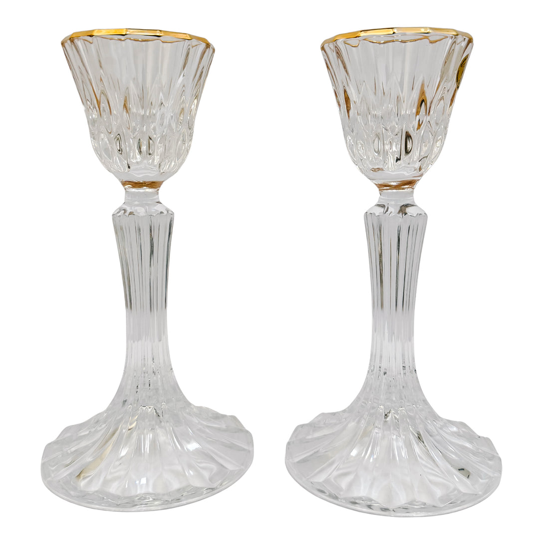 French Crystal Candlestick Holders by Cristal d'Arques-Durand