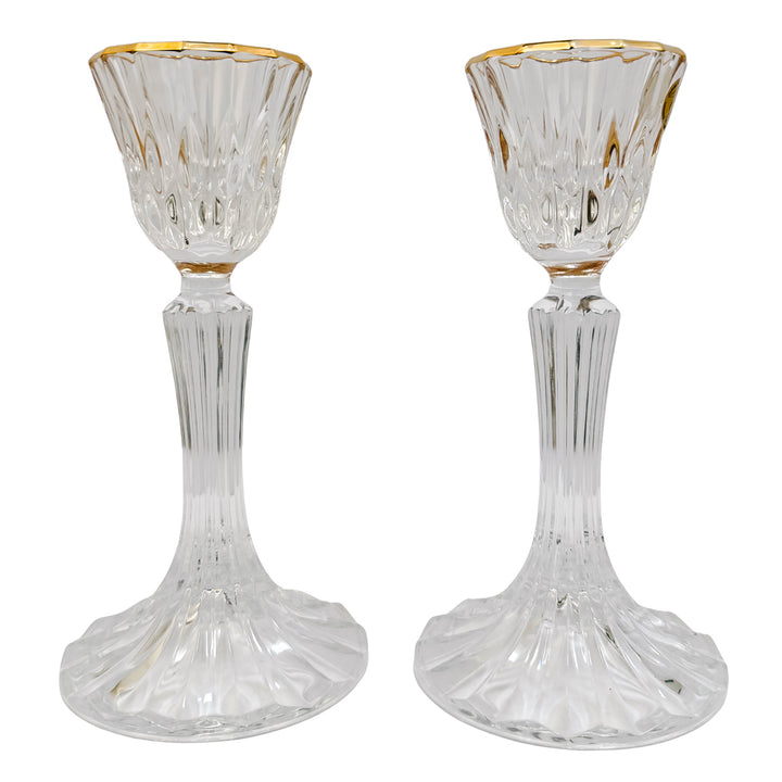 French Crystal Candlestick Holders by Cristal d'Arques-Durand