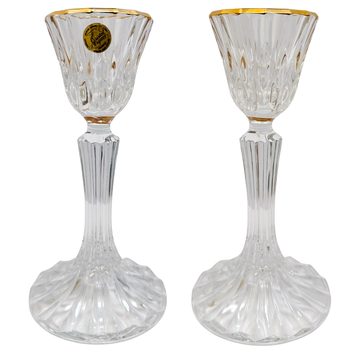 French Crystal Candlestick Holders by Cristal d'Arques-Durand