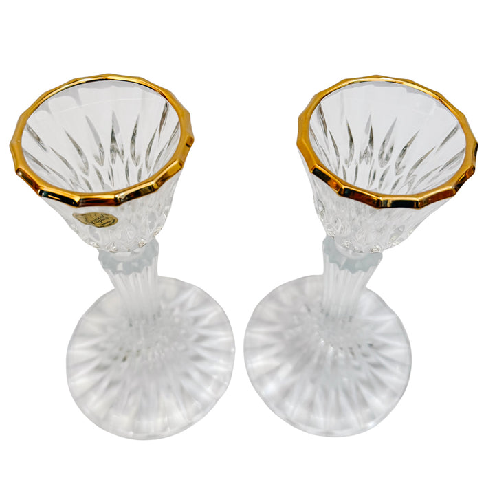 French Crystal Candlestick Holders by Cristal d'Arques-Durand