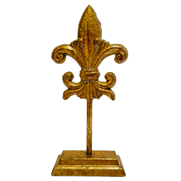 French Gilt Fleur-de-Lis Finial With Glass Cloche