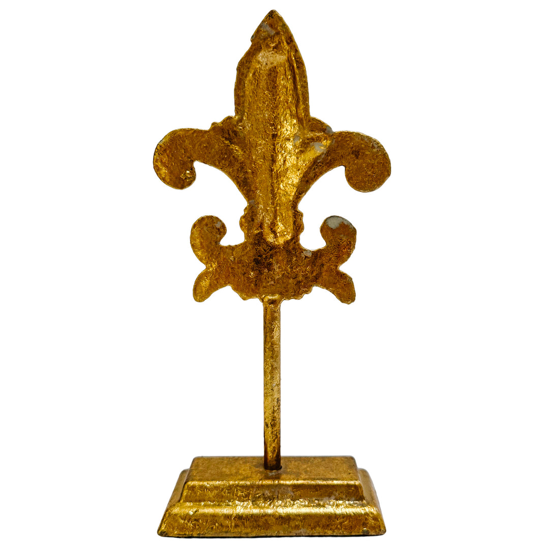 French Gilt Fleur-de-Lis Finial With Glass Cloche