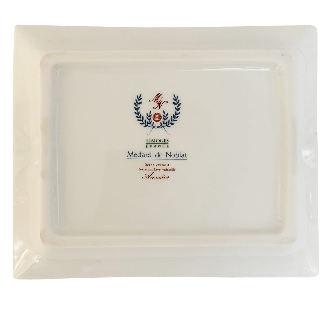 French Limoges Porcelain Ashtray by Medard De Noblat, Amadeus Collection