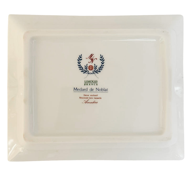 French Limoges Porcelain Ashtray by Medard De Noblat, Amadeus Collection
