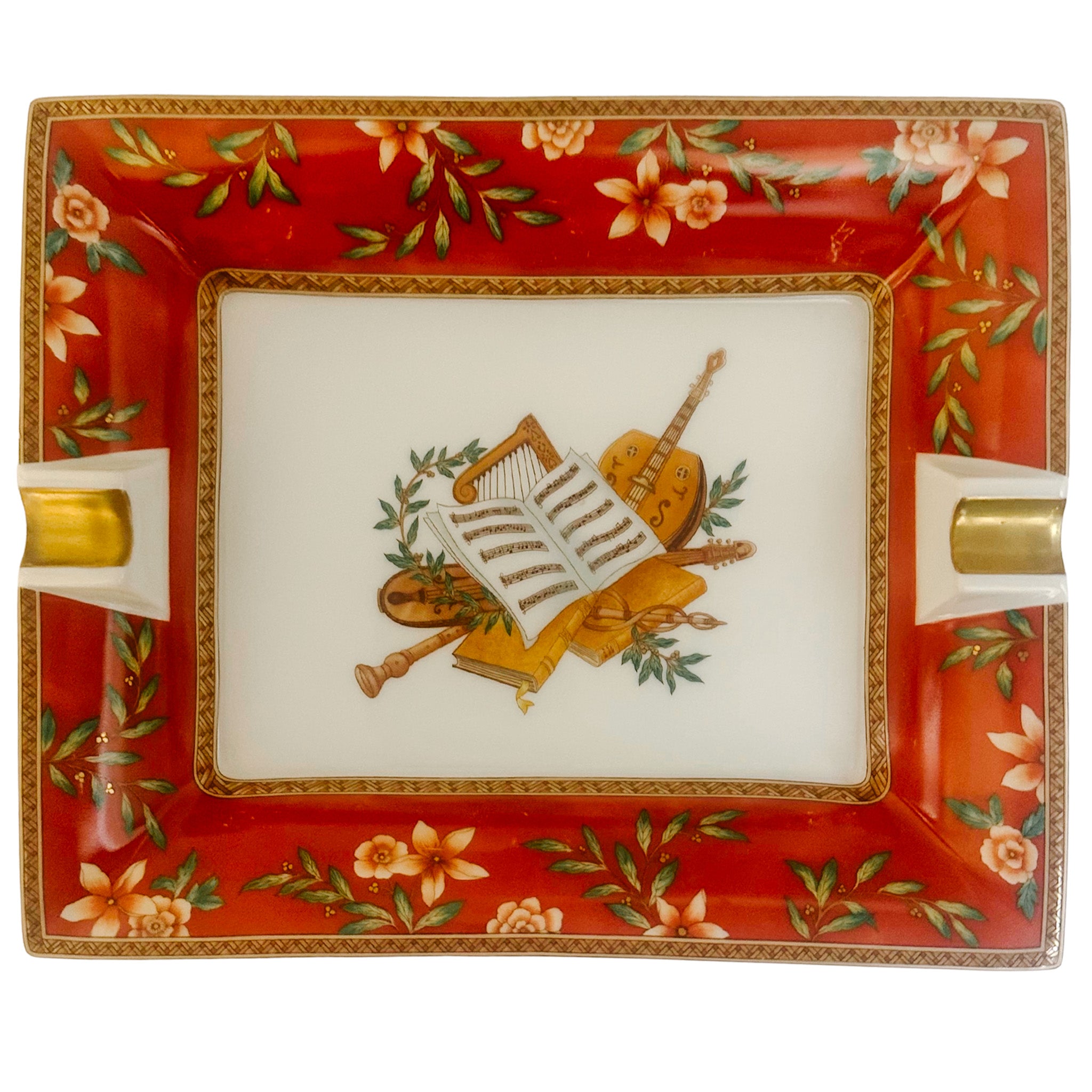 French Limoges Porcelain Ashtray by Medard De Noblat, Amadeus
