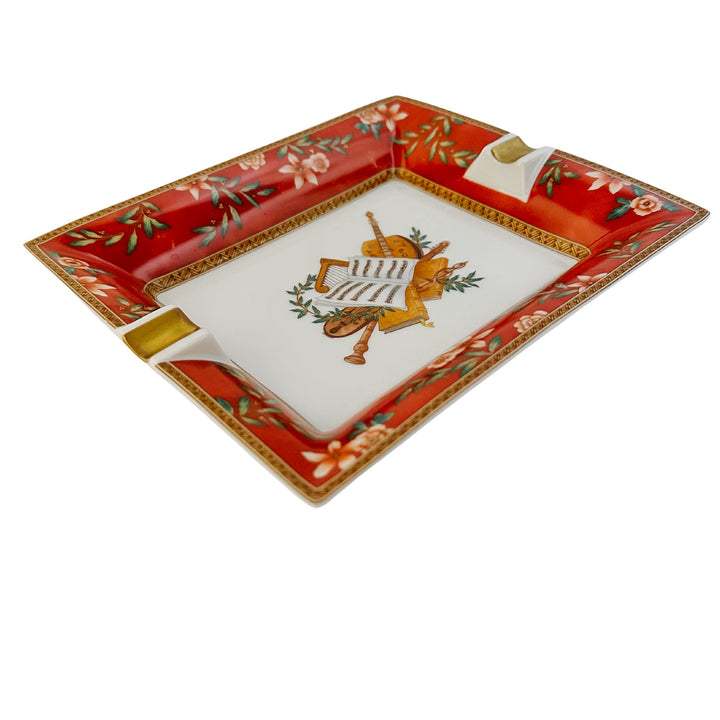 French Limoges Porcelain Ashtray by Medard De Noblat, Amadeus Collection