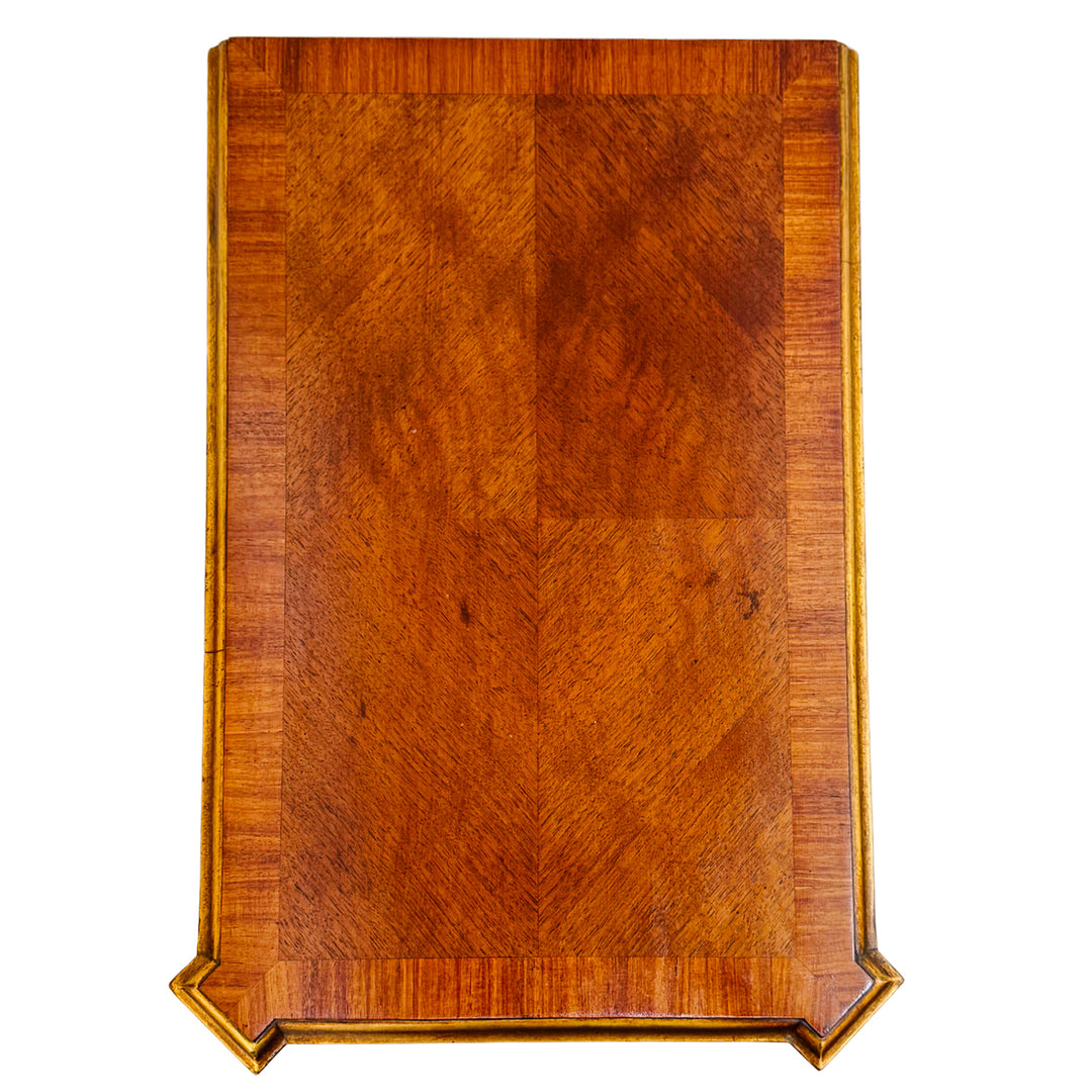 French Neoclassical Style Giltwood Vanity & Upholstered Lyre Back Chair Set