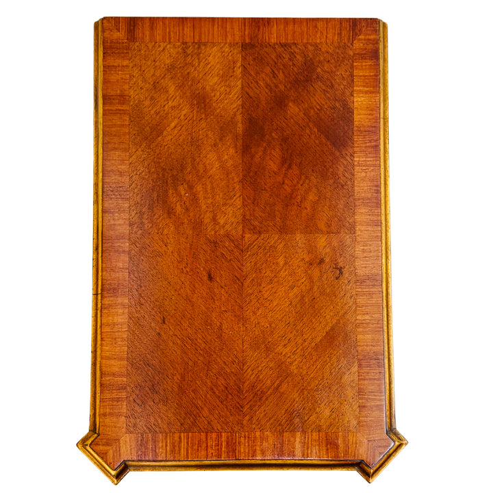 French Neoclassical Style Giltwood Vanity & Upholstered Lyre Back Chair Set