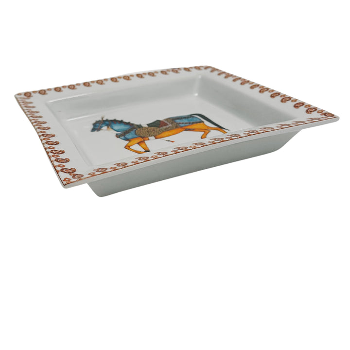 French Change Tray With a Horse in the Style of Hermès