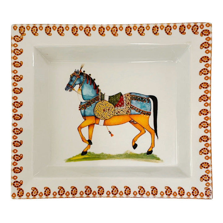 French Change Tray With a Horse in the Style of Hermès