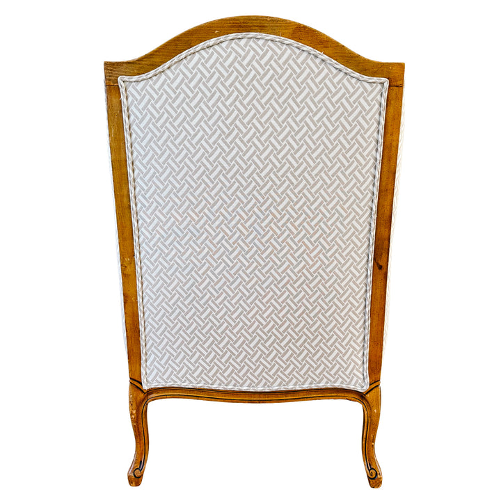 Baker Furniture French Provincial Wingback Chairs With Geometric Upholstery