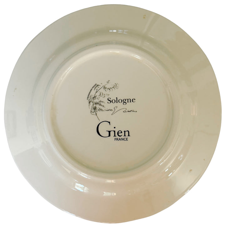 Gien Sologne Faience Duck Dessert  Pie Plate 9 French Majolica