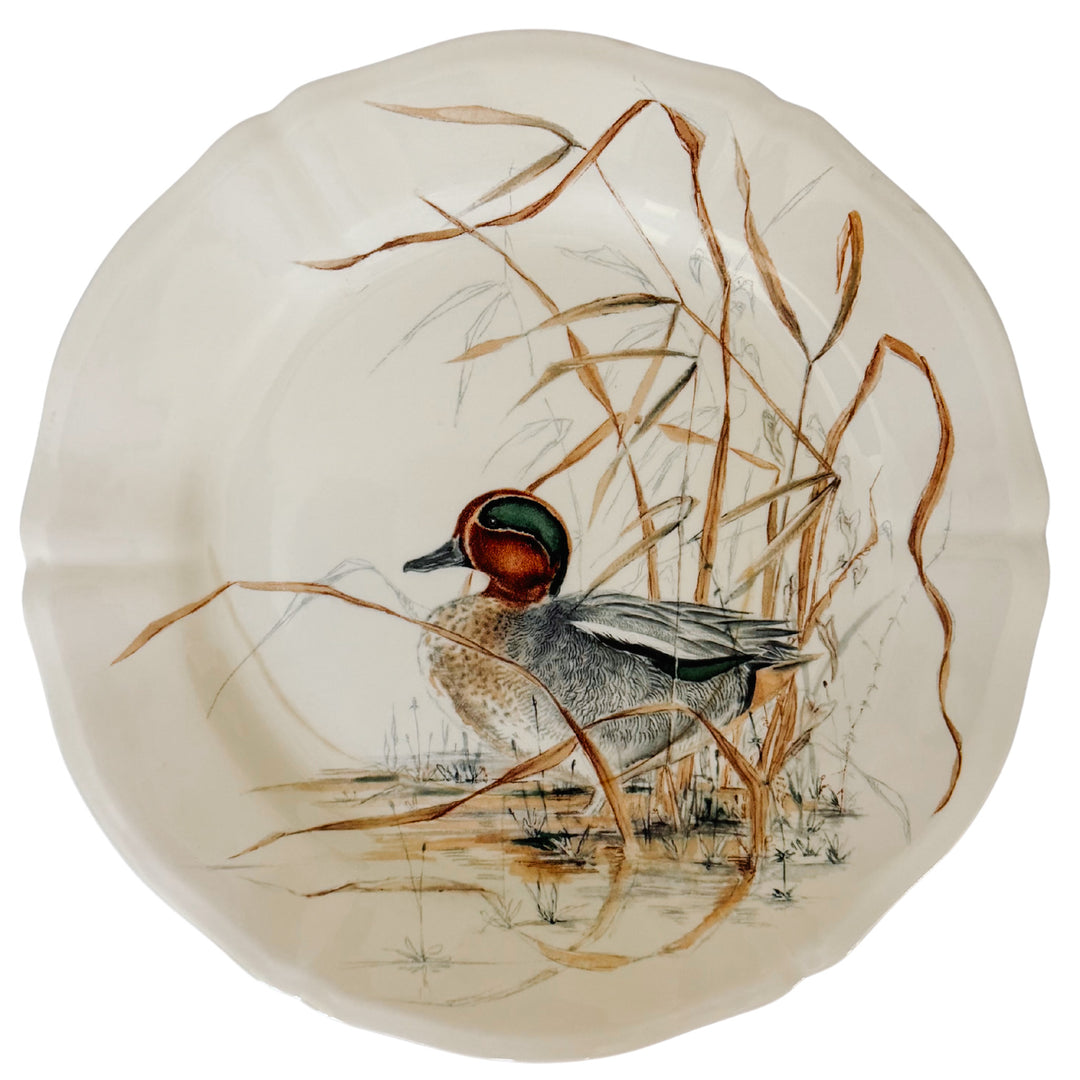 Gien Sologne Faience Duck Dessert  Pie Plate 9 French Majolica