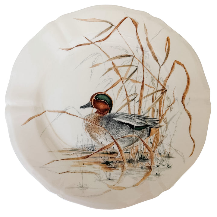 Gien Sologne Faience Duck Dessert  Pie Plate 9 French Majolica